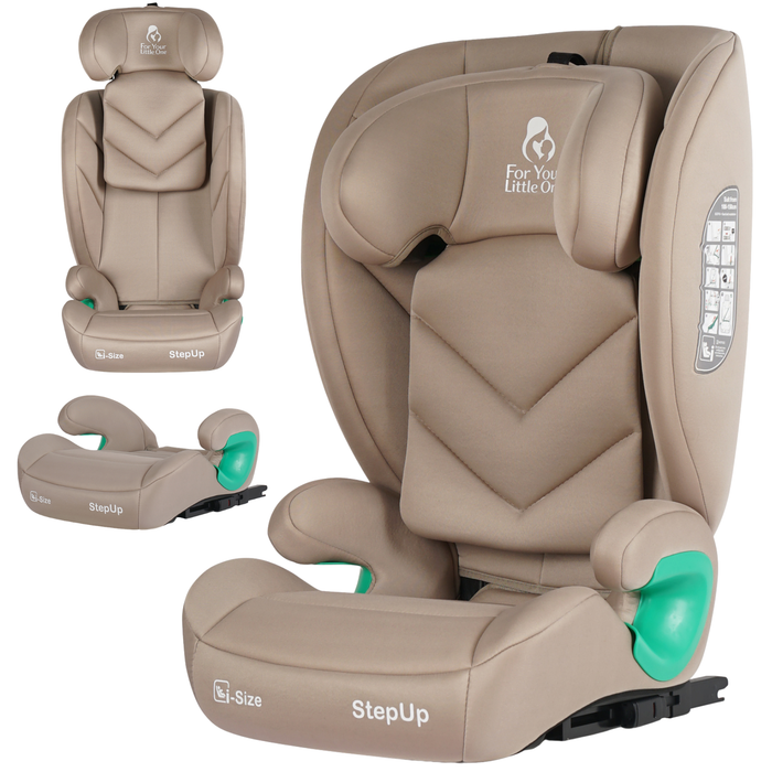 For Your Little One Stepup I-Size Isofix 2/3 Car Seat - Latte Beige (4-12 Years)