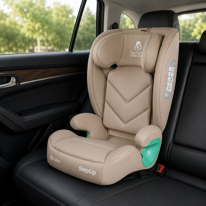 For Your Little One Stepup I-Size Isofix 2/3 Car Seat - Latte Beige (4-12 Years)