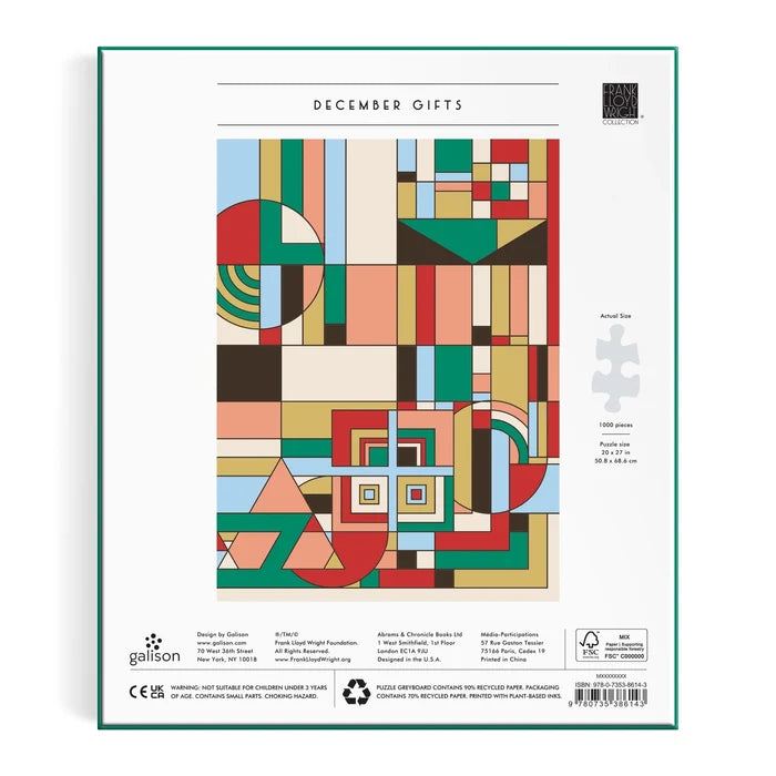 Frank Lloyd Wright December Gifts 1000 Piece Puzzle