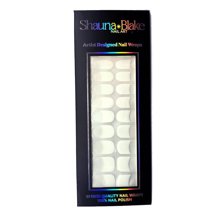 French Tips - Holo Halo No Light Gel Nail Wraps (NLG)
