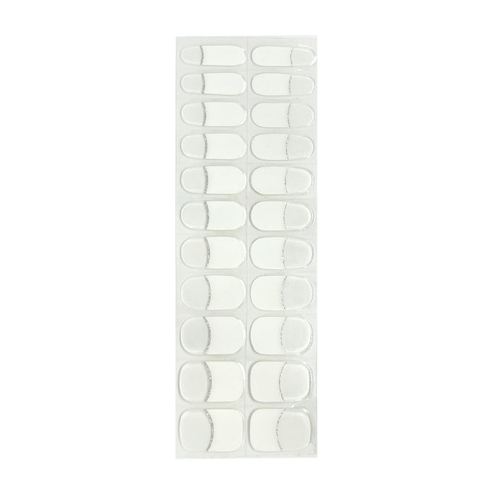 French Tips - Holo Halo No Light Gel Nail Wraps (NLG)