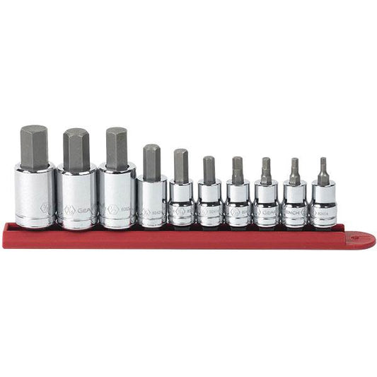 GearWrench 10-Piece Hex Bit SAE Socket Set, 3/8" & 1/2" Drives