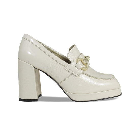 Genevieve: Cream Patent Leather Boots Sole Bliss