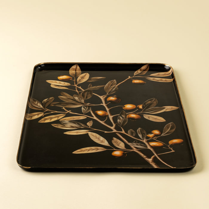 Golden Olive Decorative Enameled Tray XL