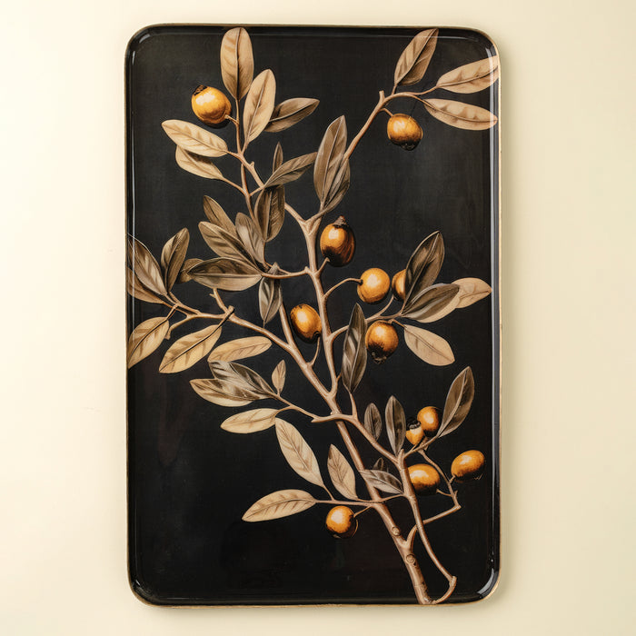 Golden Olive Decorative Enameled Tray XL