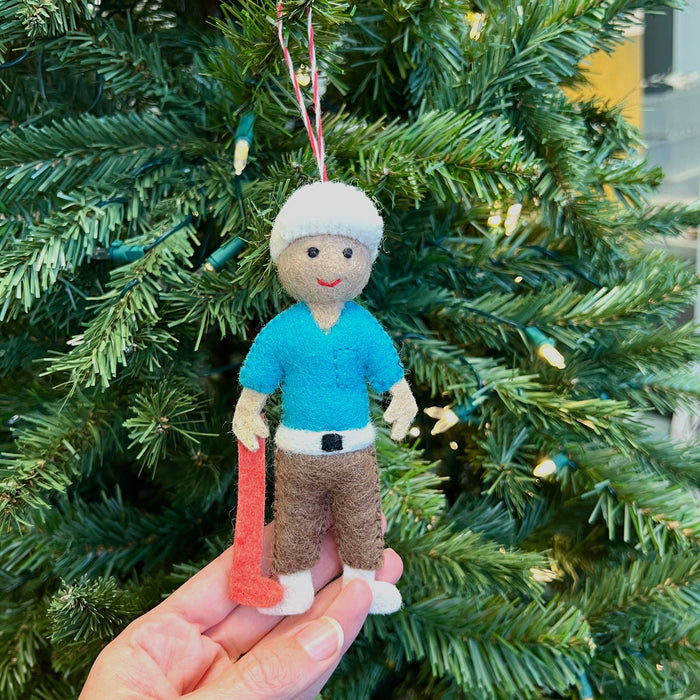 Golfer Felt Wool Ornament