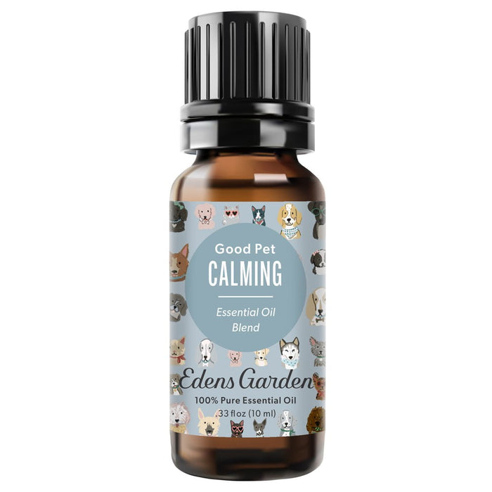 Good Pet Calming Essential Oil Blend for Pets in a 10 ml amber bottle.