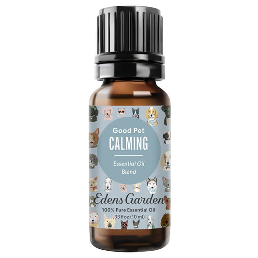 Good Pet Calming Essential Oil Blend for Pets in a 10 ml amber bottle.