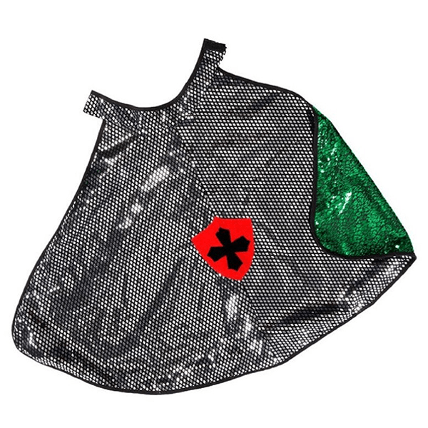 Great Pretenders Dragon/Knight Reversible Cape Green/Silver 5-6