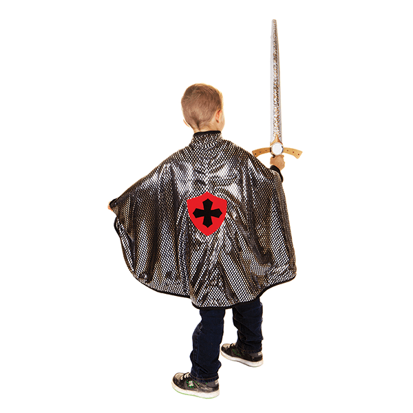 Great Pretenders Dragon/Knight Reversible Cape Green/Silver 5-6