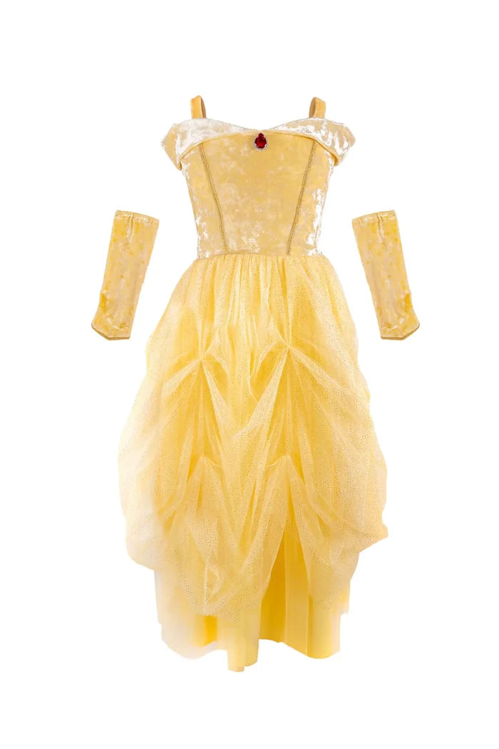 Great Pretenders Velvety Soft Yellow Princess Gown w/ Arm Warmers 5-6