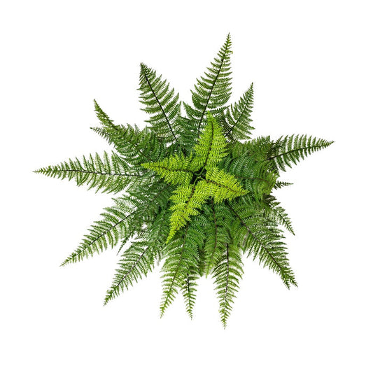 Green 23"H Leather Fern Bush