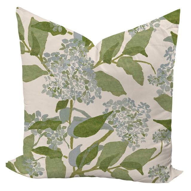 Grier in Blue Hydrangea by Lulie Wallace Pillow Cover