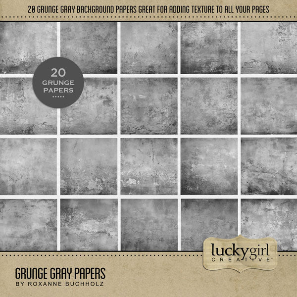 Add these beautiful grunge background papers by Lucky Girl Creative digital art to all your digital scrapbooking pages and mix-and-match them on various projects throughout the year! Great for any occasion and theme!