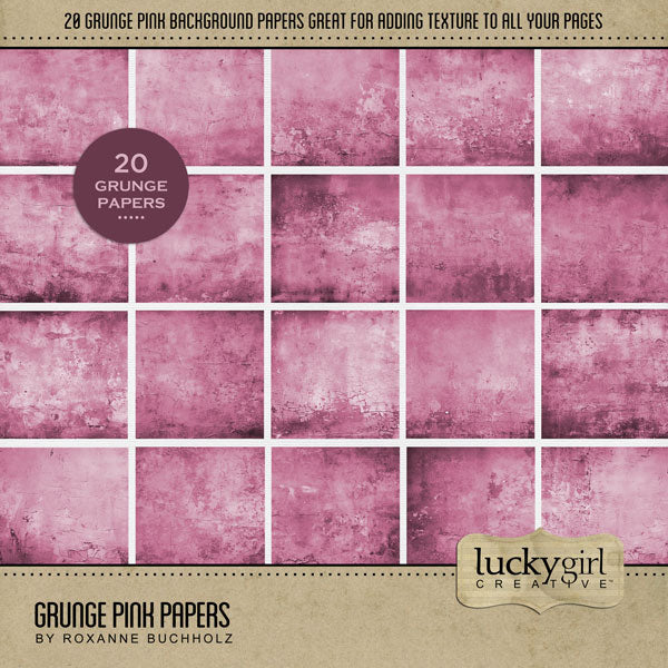 Add these beautiful grunge background papers by Lucky Girl Creative digital art to all your digital scrapbooking pages and mix-and-match them on various projects throughout the year! Great for any occasion and theme!