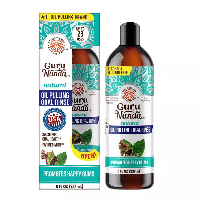 GuruNanda Coconut Mint Oil Pulling Oil – 8 oz – 12 Pack