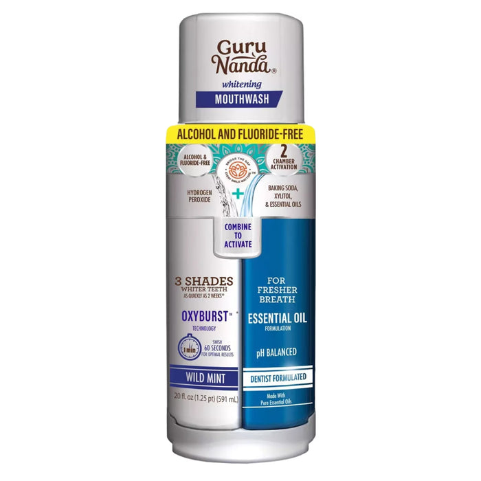 GuruNanda Dual Barrel Mouthwash Whitening – 20 oz – 12 Pack