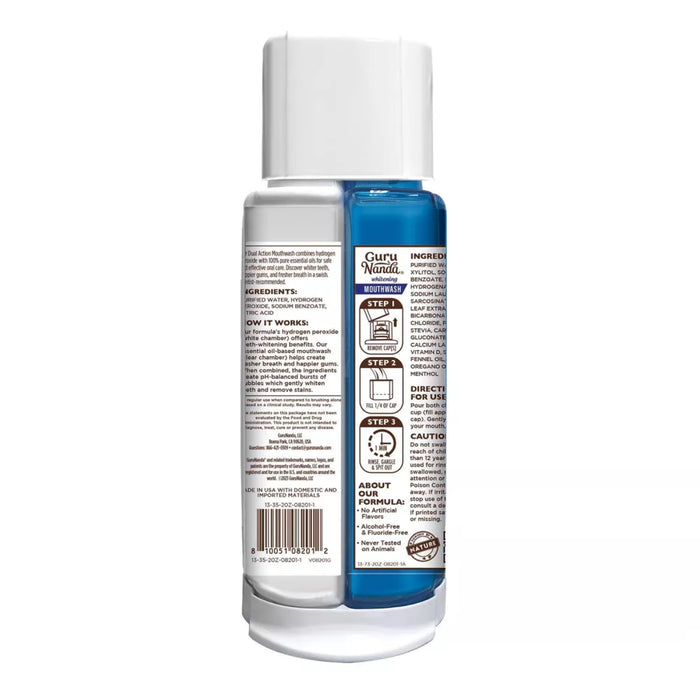 GuruNanda Dual Barrel Mouthwash Whitening – 20 oz – 12 Pack