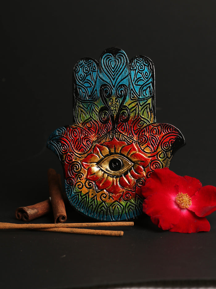 Hamsa Hand Multicolour Incense Holder | One Colour-Image 1