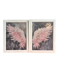 Handcrafted Glass art Angel Wings set
