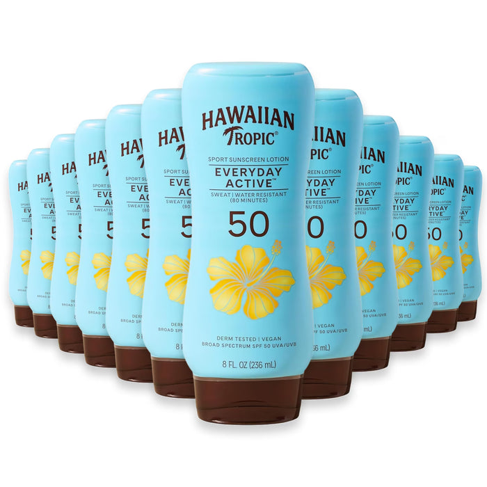 Hawaiian Tropic Island Sport Sunscreen Lotion SPF50, 8oz - 12 Pack
