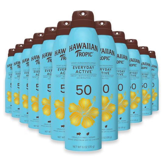 Hawaiian Tropic Island Sport Sunscreen Spray SPF50, 6oz - 12 Pack