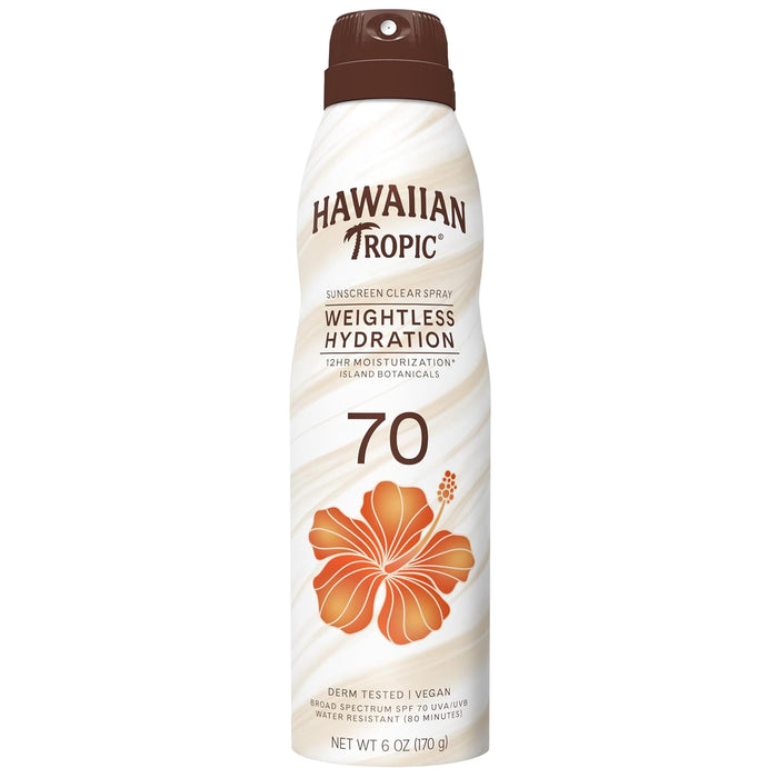 Hawaiian Tropic Weightless Clear Spray SPF70, 6oz - 12 Pack