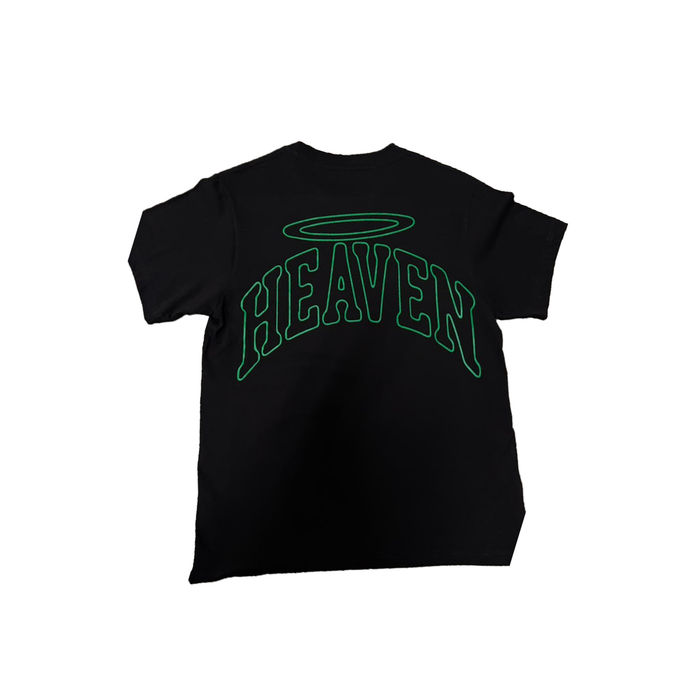 Heaven Virgen De Guadalupe/Arc Logo Tee  - Black/Green