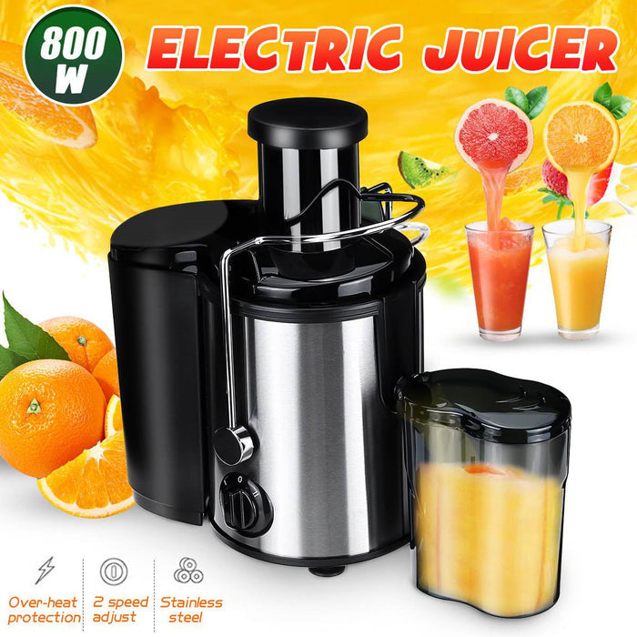 High-Power 800W Stainless Steel Electric Juicer