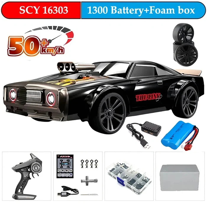 High-Speed 1:16 4WD Drift RC Car with LED - 70KM/H or 50KM/H