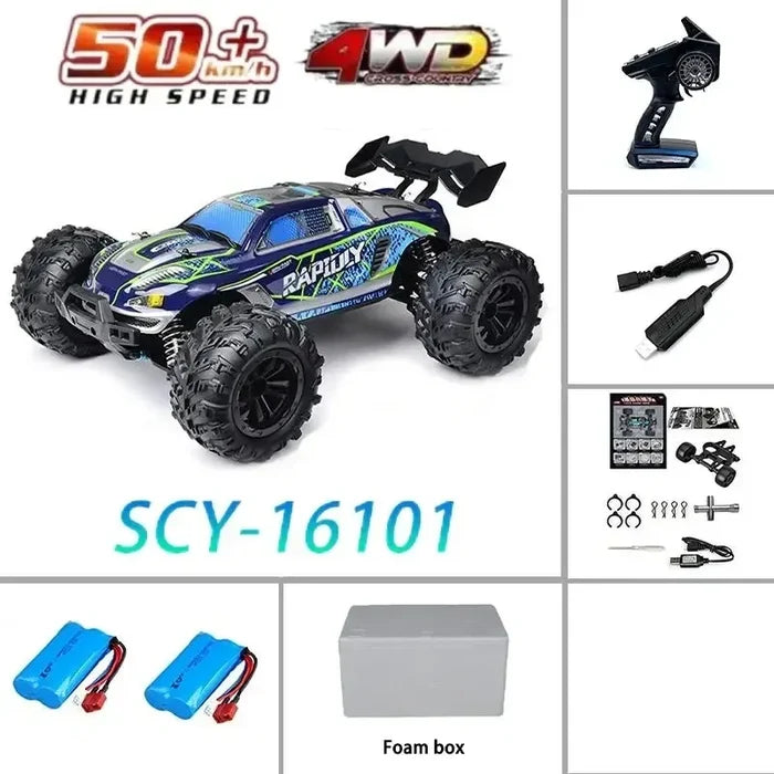 High-Speed 4x4 RC Monster Truck 70KM/H with LED Lights - 1:16 Scale