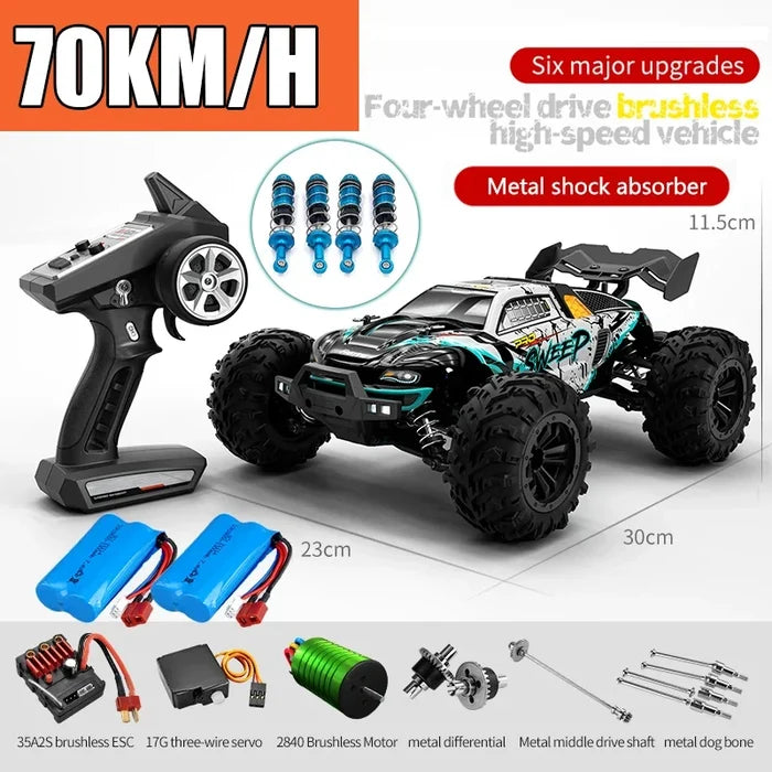 High-Speed 4x4 RC Monster Truck with LED Lights