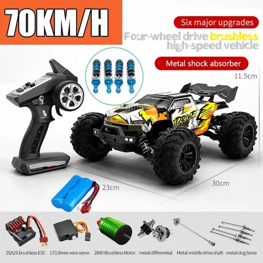 High-Speed 4x4 Remote Control Off-Road Monster Truck with LED Lights
