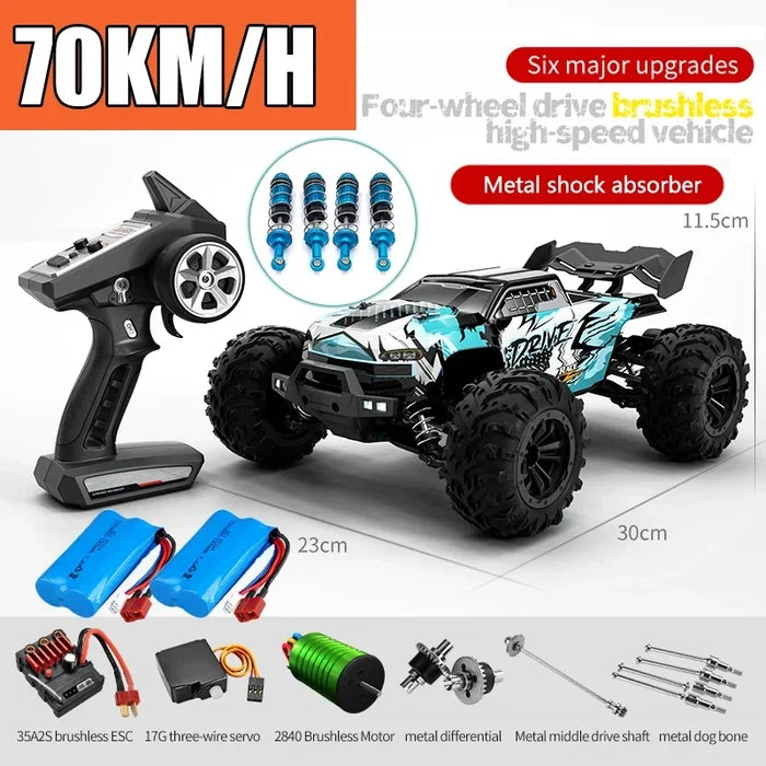 High-Speed 4x4 Remote Control Off-Road Monster Truck with LED Lights
