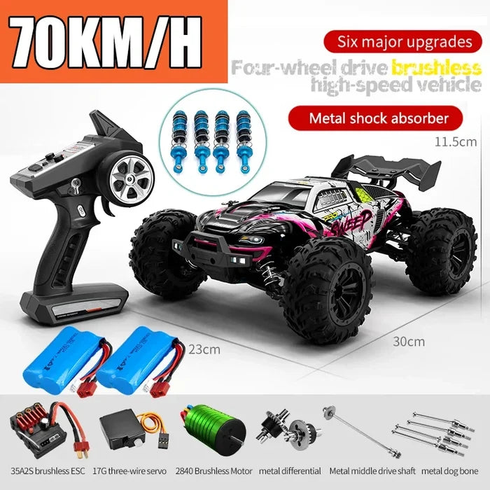 High-Speed 4x4 Remote Control Off-Road Monster Truck with LED Lights