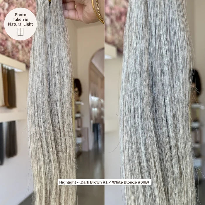Highlight (Dark Brown #2 / White Blonde #60B) 20" Keratin Tip