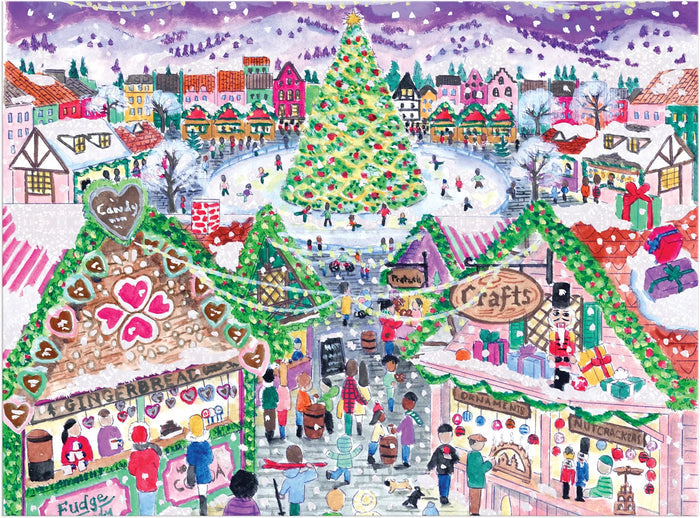 Holiday Village Market 1000 Piece Foil Puzzle