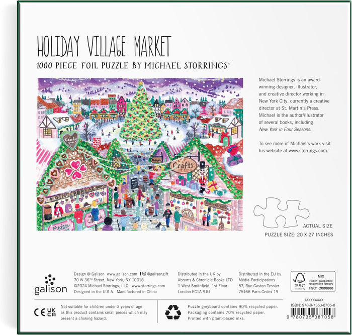 Holiday Village Market 1000 Piece Foil Puzzle