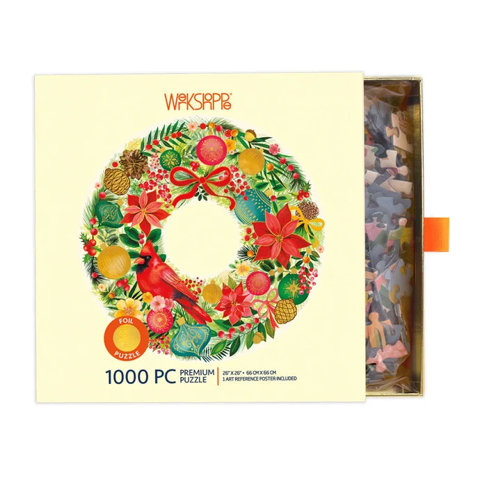 Holiday Wreath Circular 1000 Piece Puzzle