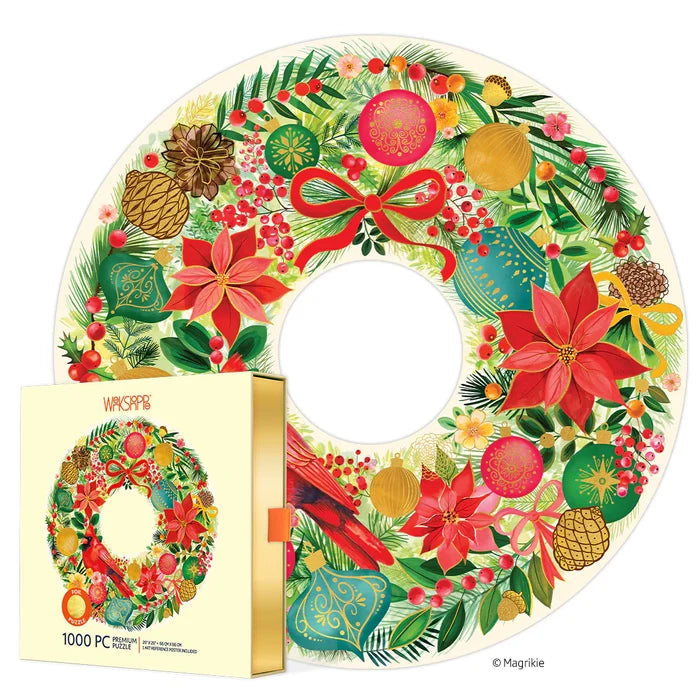 Holiday Wreath Circular 1000 Piece Puzzle
