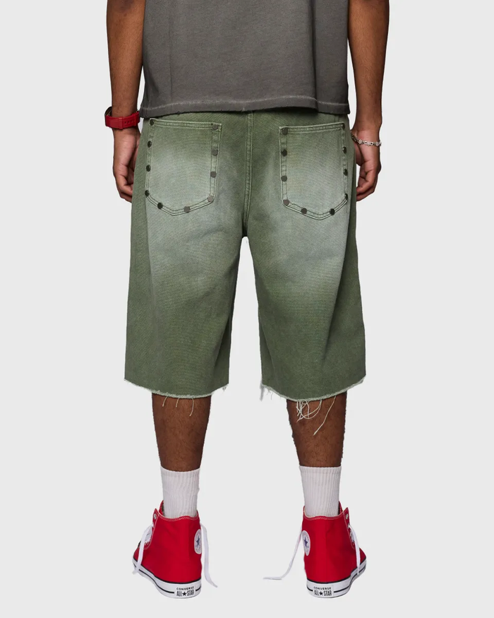 Homme + Femme "Iron Crest" Shorts - Green