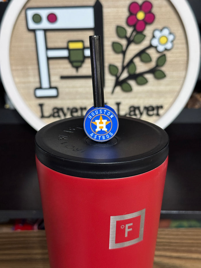 Houston Baseball Straw Charm