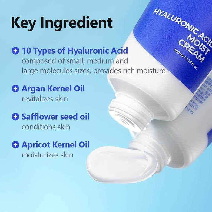 Hyaluronic Acid Moist Cream (80ml) – Deep Hydration & Nourishing Face Moisturizer - - Pinky Cosmetics -- United Arab Emirates -- Pinky Cosmetics