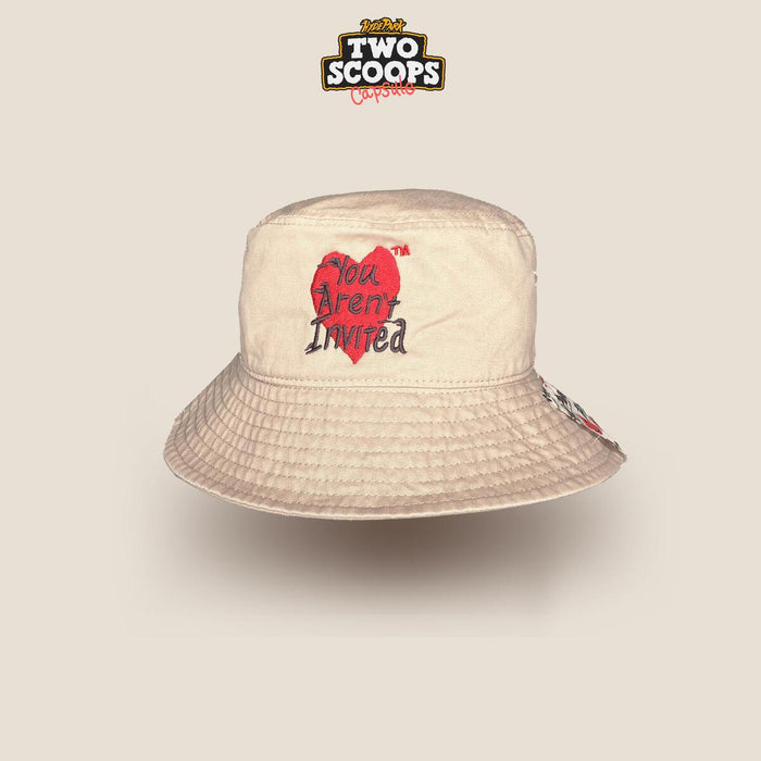 Hyde Park You Aren't Invited Brown Bucket Hat with wide brim and stylish design