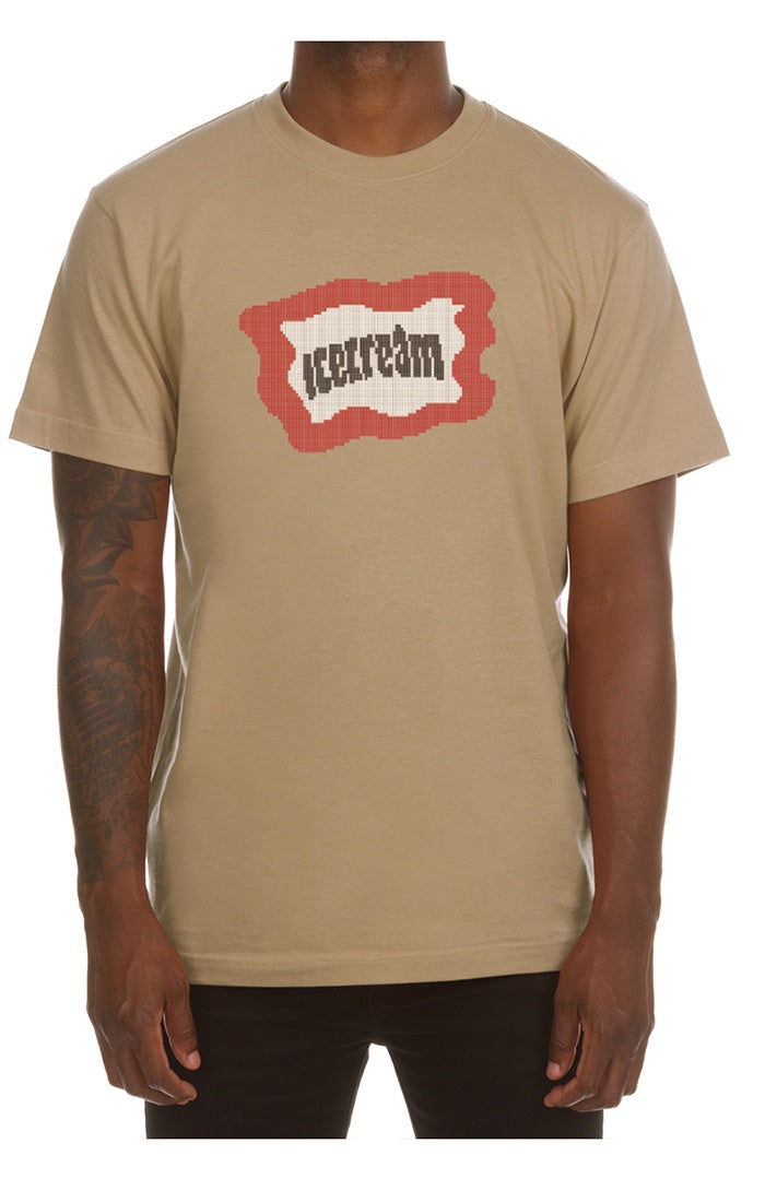 Black t-shirt with ice cream cone graphic and Dollars text, adorned with candied ginger pieces