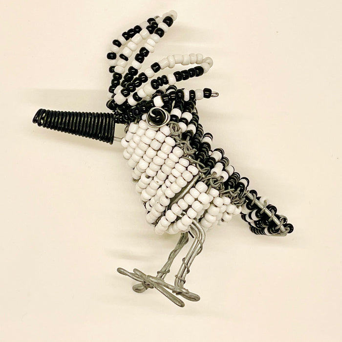 Pied Kingfisher (Large) - Beaded Bird