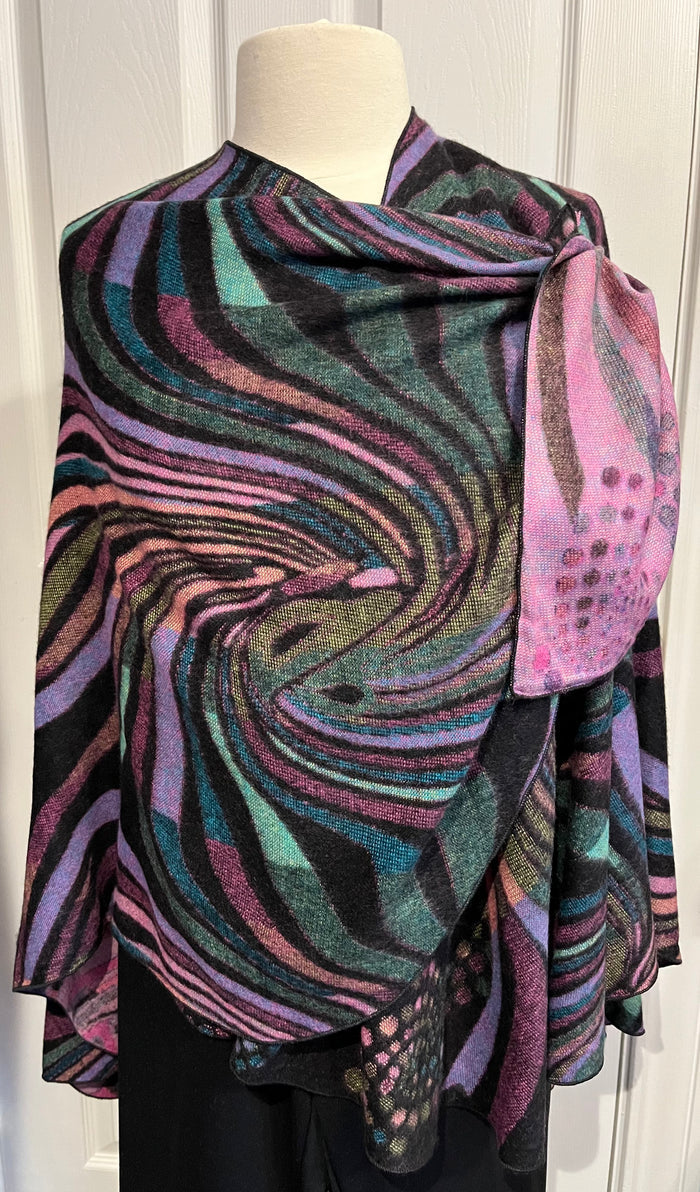 Shades of Purple Reversible Cashmere Shawl