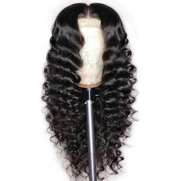 Indian Loose Deep Wave 360 Lace Frontal Wigs for Women