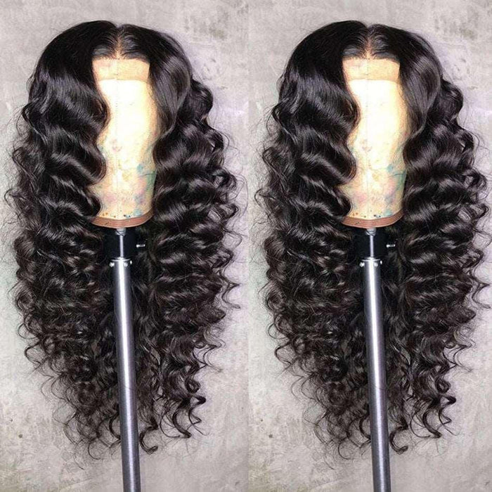 Indian Loose Deep Wave 360 Lace Frontal Wigs for Women