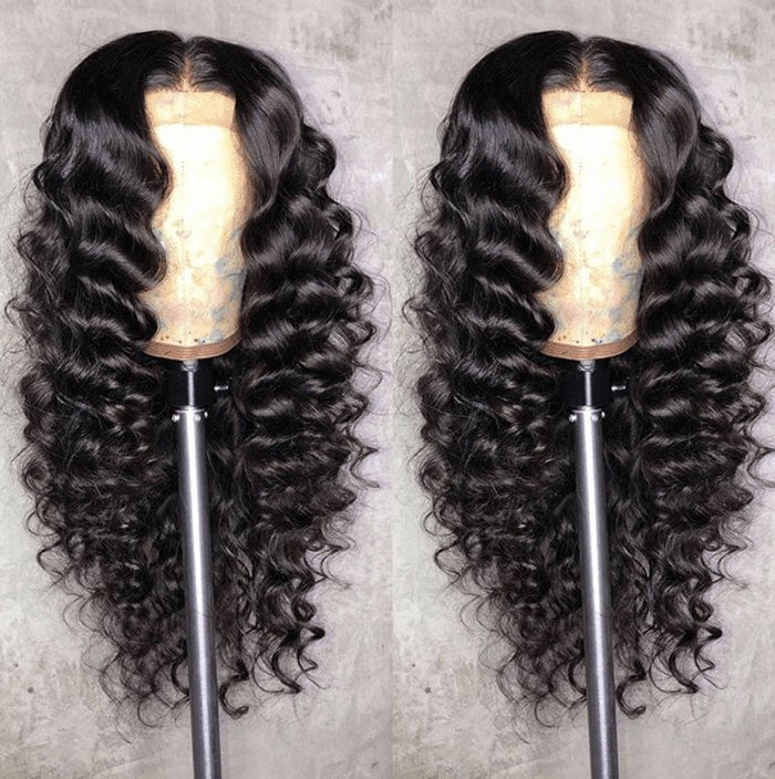 Indian Loose Deep Wave 360 Lace Frontal Wigs for Women